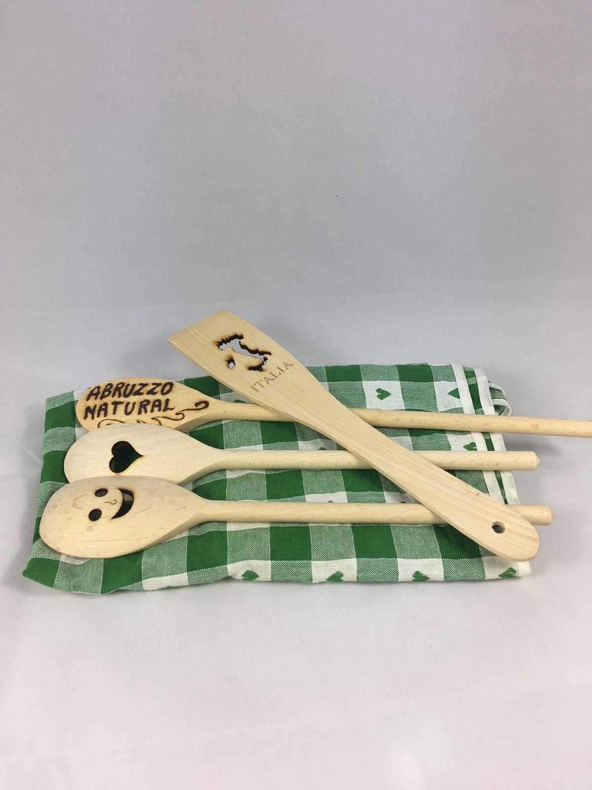 Picnic Marrone Naturale Cucchiaio di Legno 4 Paia Cucina Legno Cucchiai Viaggio Cucchiaio di Legno Fatto a Mano Campeggio Cucchiai di Legno per Tavolo da Pranzo 