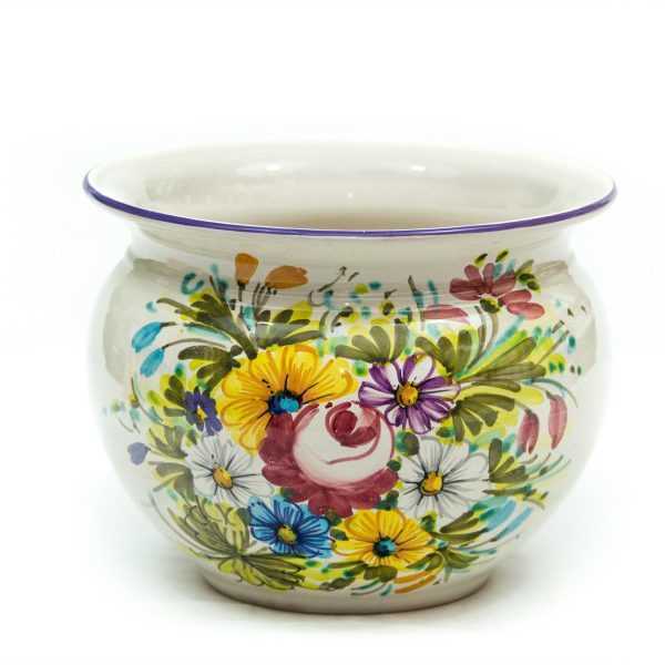 Portavaso/Vaso in ceramica decorato a mano Floreale